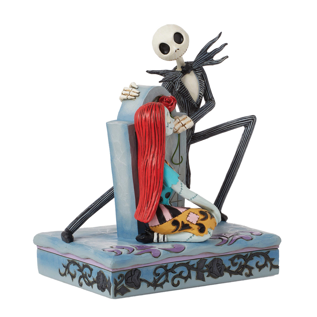 Jim Shore Disney Traditions: Jack & Sally Gravestone Figurine sparkle-castle