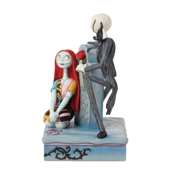 Jim Shore Disney Traditions: Jack & Sally Gravestone Figurine sparkle-castle