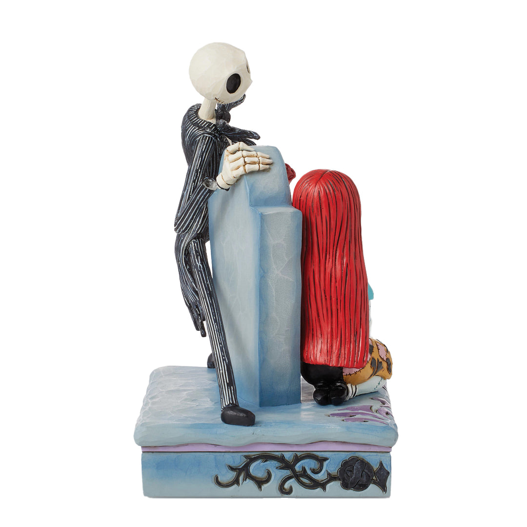 Jim Shore Disney Traditions: Jack & Sally Gravestone Figurine sparkle-castle