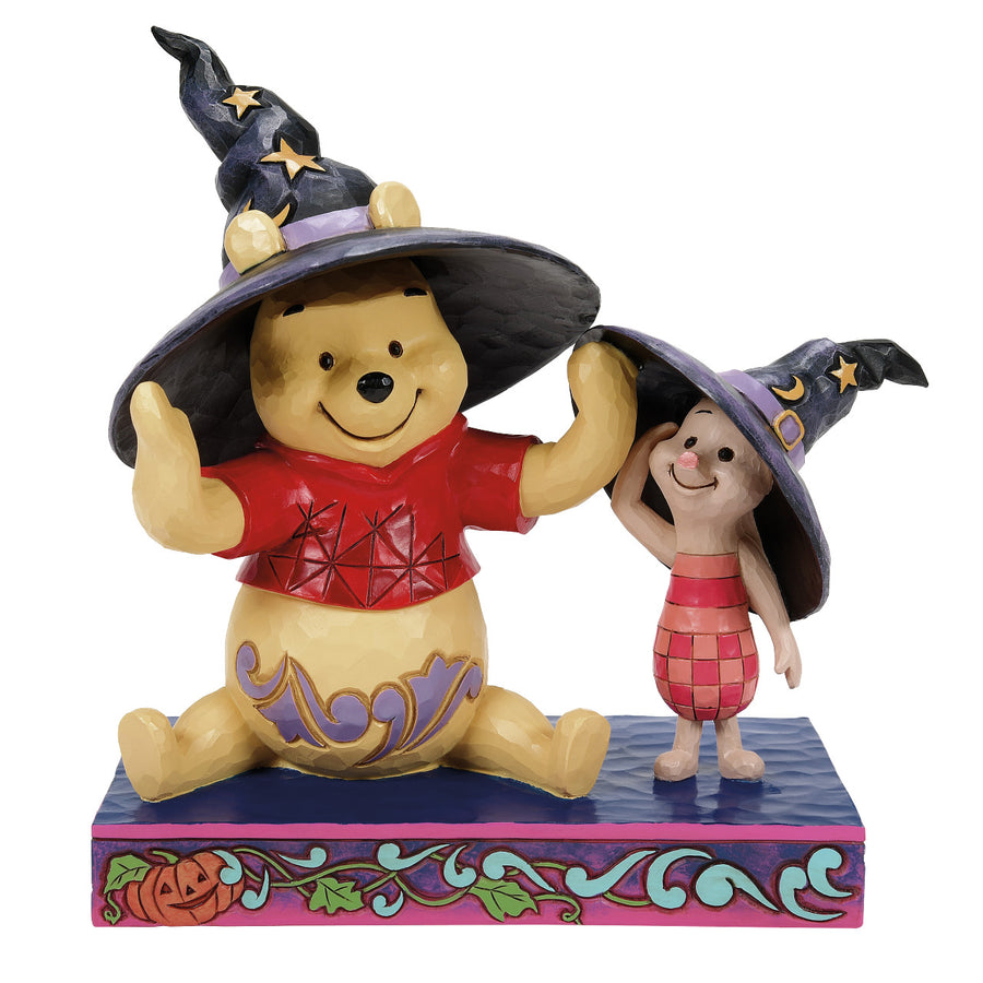 Jim Shore Disney Traditions: Pooh and Piglet In Witch Hats Figurine sparkle-castle