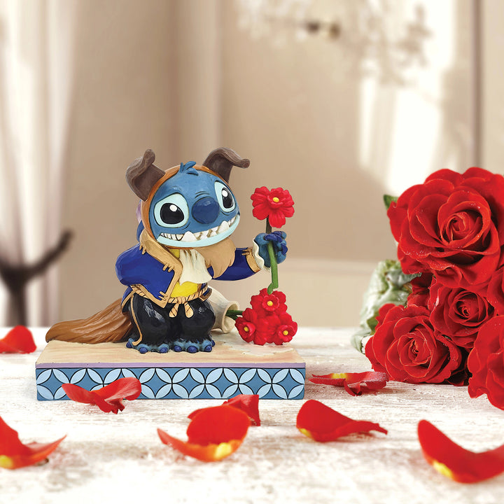 Jim Shore Disney Traditions: Stitch as Beast Figurine sparkle-castle