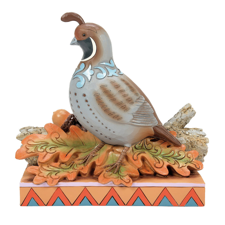 Jim Shore Heartwood Creek: Quail Sitting on Leaves Figurine sparkle-castle