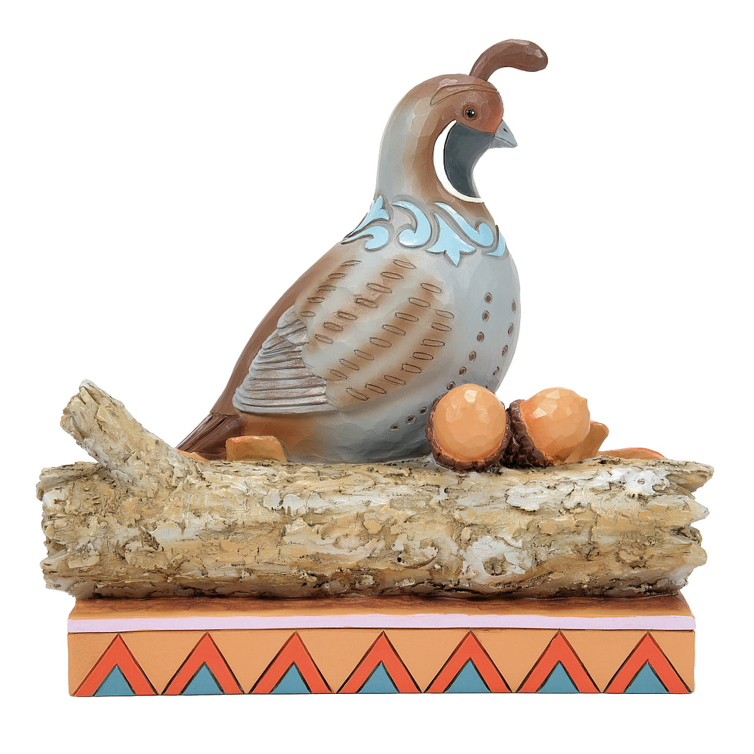 Jim Shore Heartwood Creek: Quail Sitting on Leaves Figurine sparkle-castle