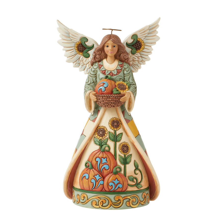 Jim Shore Heartwood Creek: Harvest Angel With Pumpkins and Sunflowers Figurine sparkle-castle