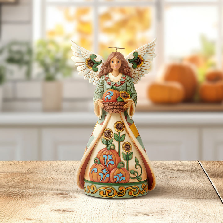 Jim Shore Heartwood Creek: Harvest Angel With Pumpkins and Sunflowers Figurine sparkle-castle