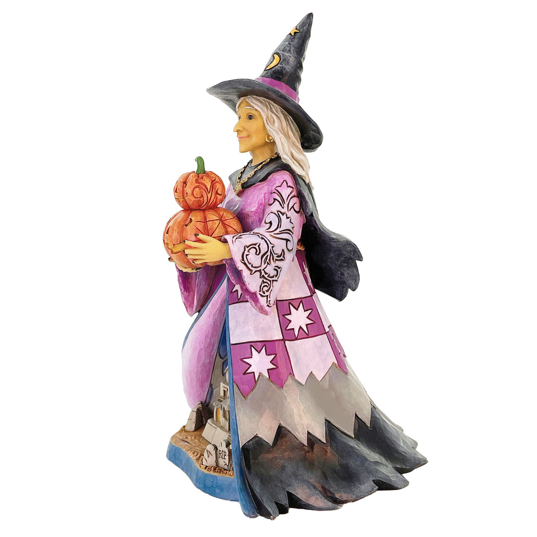 Jim Shore Heartwood Creek: Witch Holding Pumpkins Figurine sparkle-castle