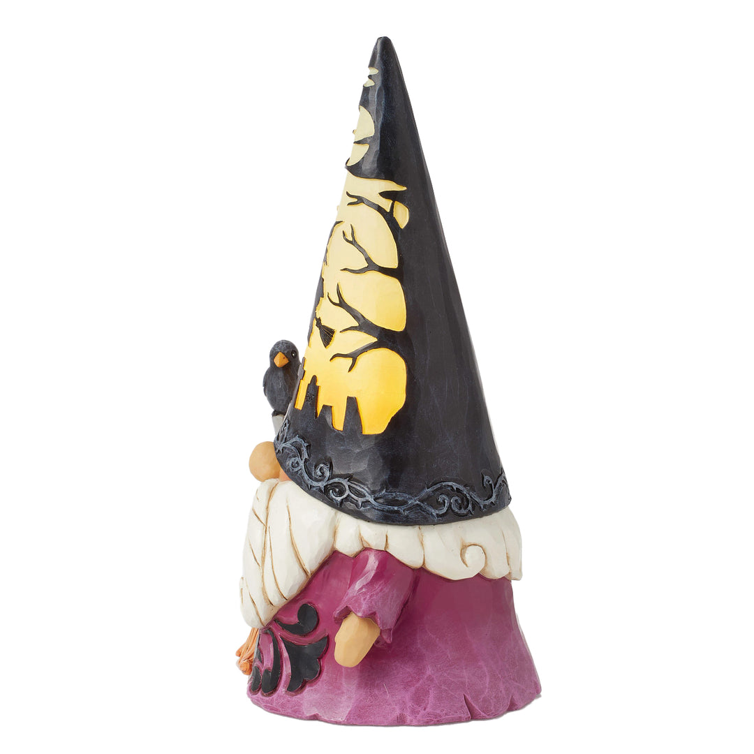 Jim Shore Heartwood Creek: Wizard Gnome With LED Scene Hat Figurine sparkle-castle