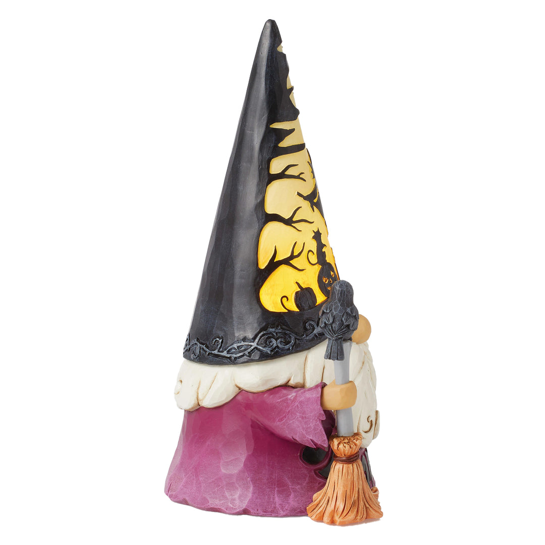 Jim Shore Heartwood Creek: Wizard Gnome With LED Scene Hat Figurine sparkle-castle