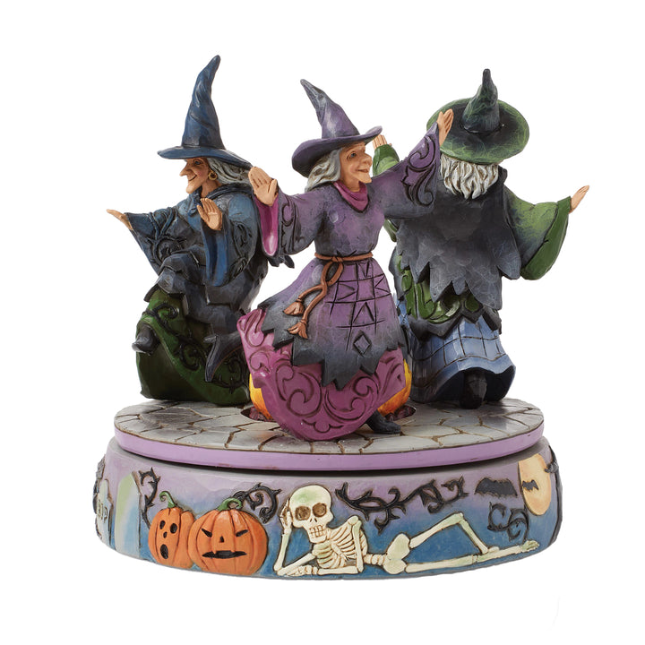 Jim Shore Heartwood Creek: Witches Rotating Around Cauldron Figurine sparkle-castle