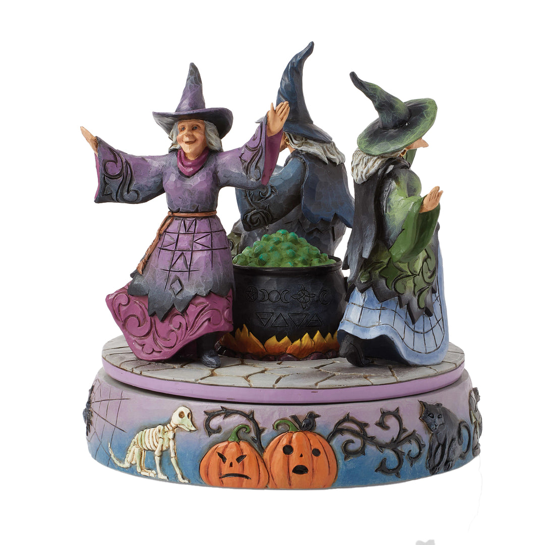 Jim Shore Heartwood Creek: Witches Rotating Around Cauldron Figurine sparkle-castle