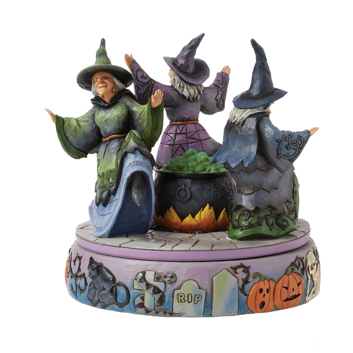 Jim Shore Heartwood Creek: Witches Rotating Around Cauldron Figurine sparkle-castle