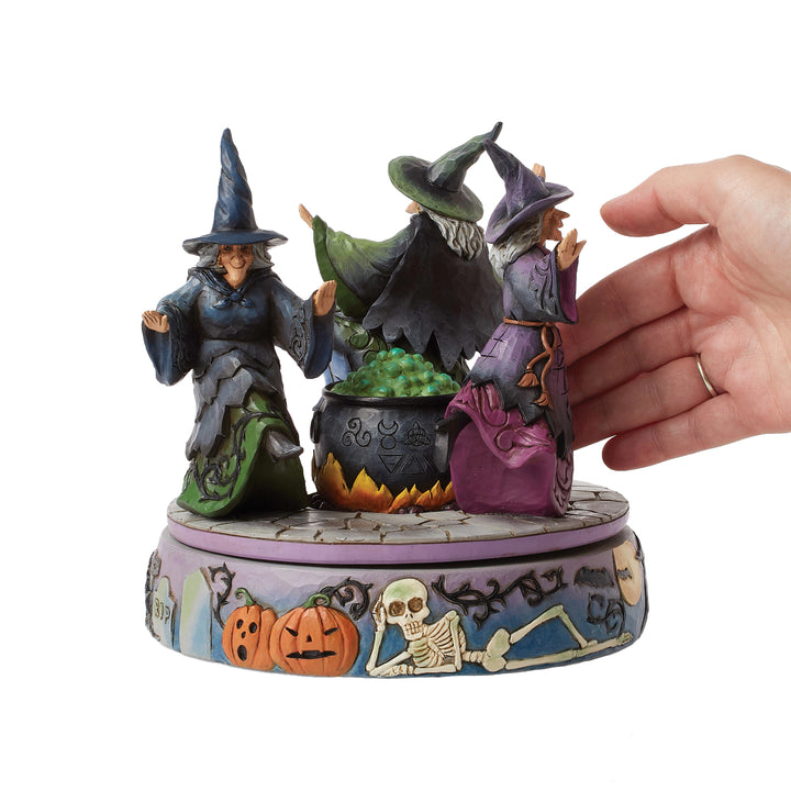 Jim Shore Heartwood Creek: Witches Rotating Around Cauldron Figurine sparkle-castle