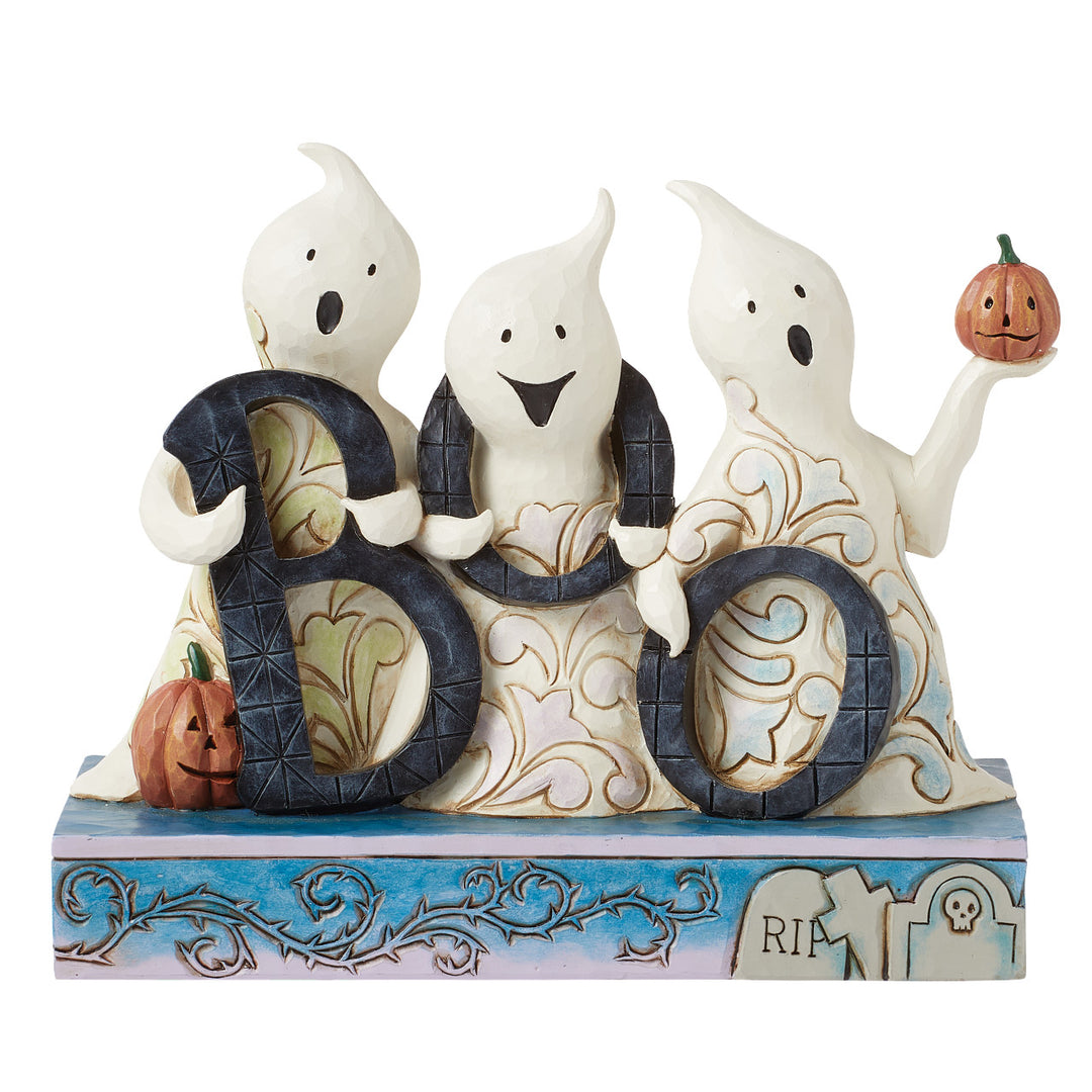 Jim Shore Heartwood Creek: Ghost With Boo Text Figurine sparkle-castle