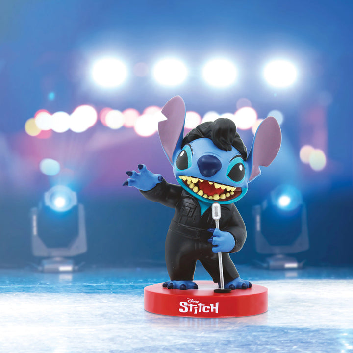 Grand Jester Studios: Elvis Stitch In Black Leather Suit Figurine sparkle-castle