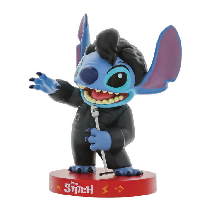 Grand Jester Studios: Elvis Stitch In Black Leather Suit Figurine sparkle-castle