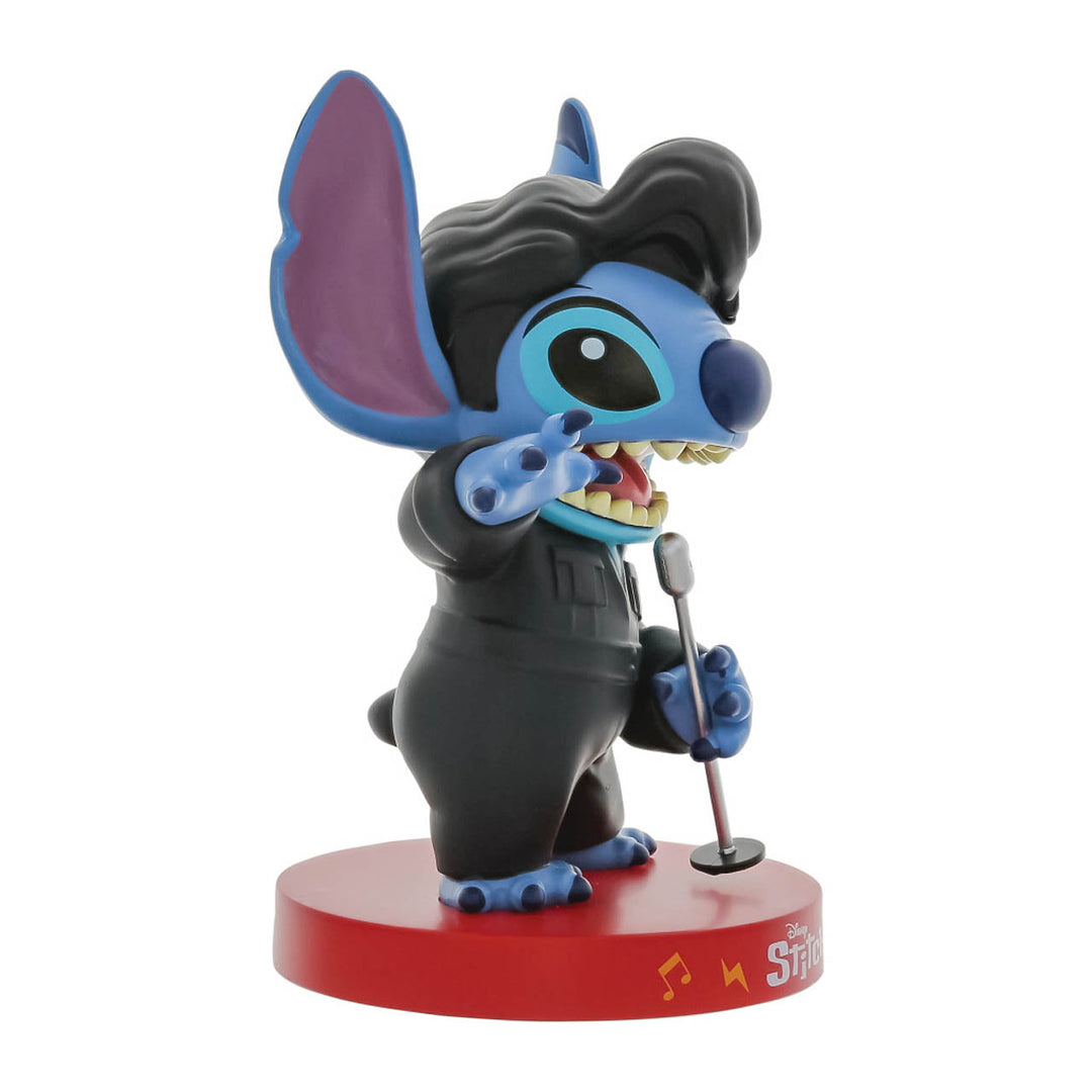 Grand Jester Studios: Elvis Stitch In Black Leather Suit Figurine sparkle-castle