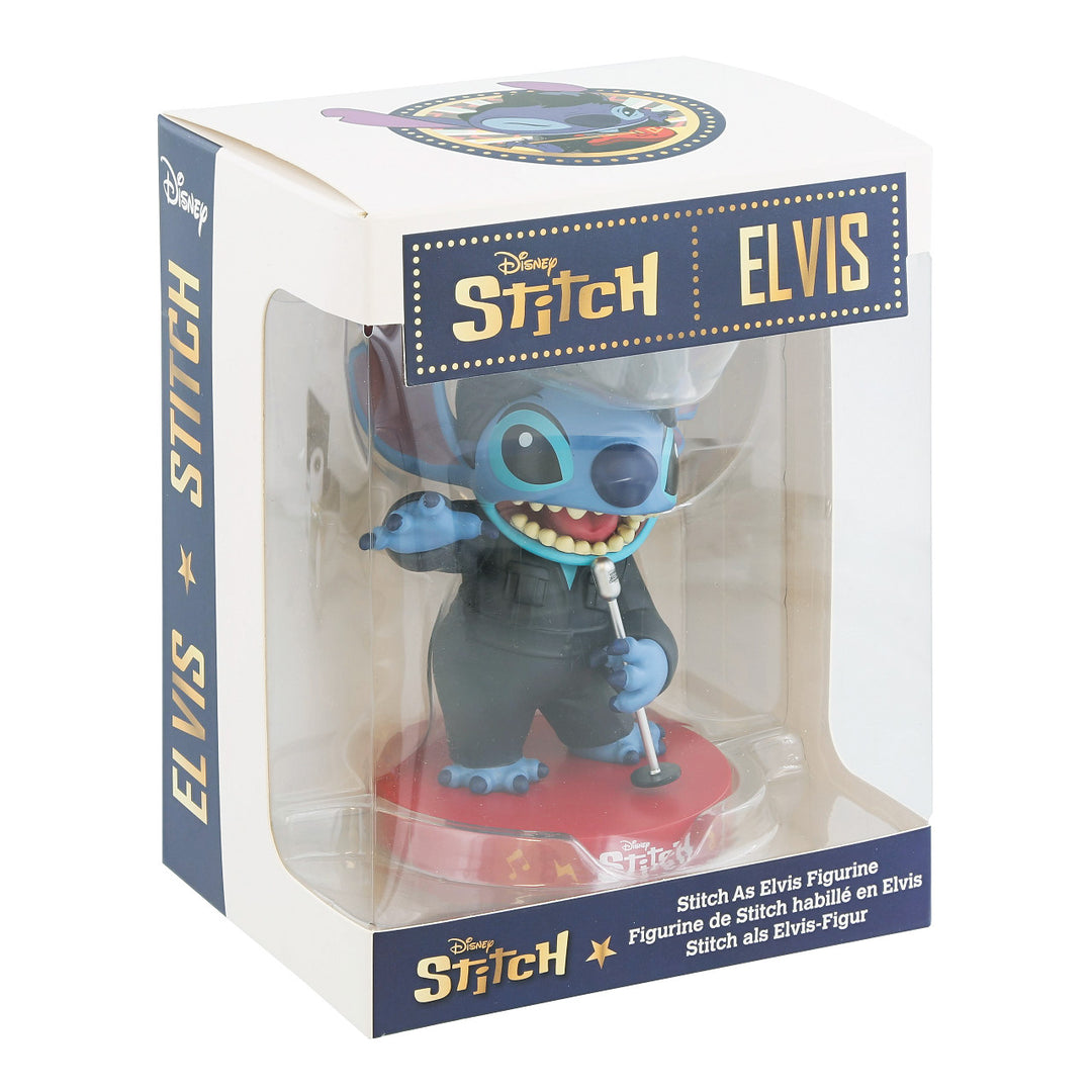 Grand Jester Studios: Elvis Stitch In Black Leather Suit Figurine sparkle-castle