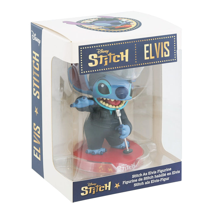 Grand Jester Studios: Elvis Stitch In Black Leather Suit Figurine sparkle-castle