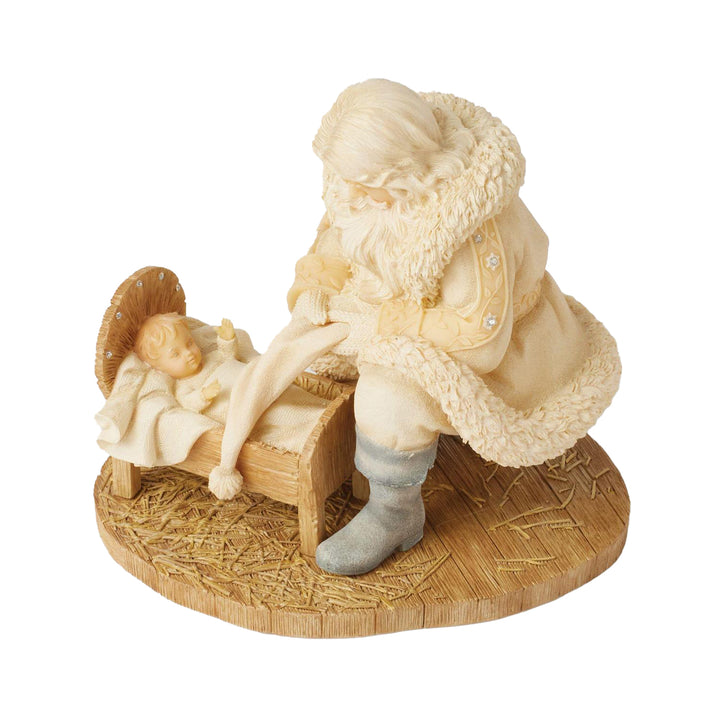 Foundations Santa With Baby Jesus Figurine sparkle-castle