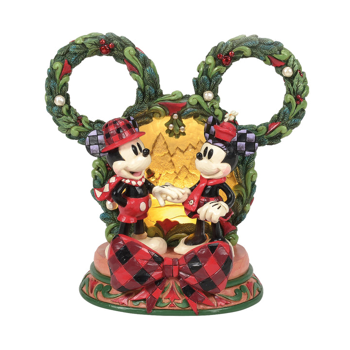 Jim Shore Disney Traditions: Mickey & Minnie LED Diorama Figurine sparkle-castle