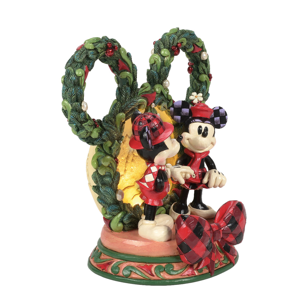 Jim Shore Disney Traditions: Mickey & Minnie LED Diorama Figurine sparkle-castle