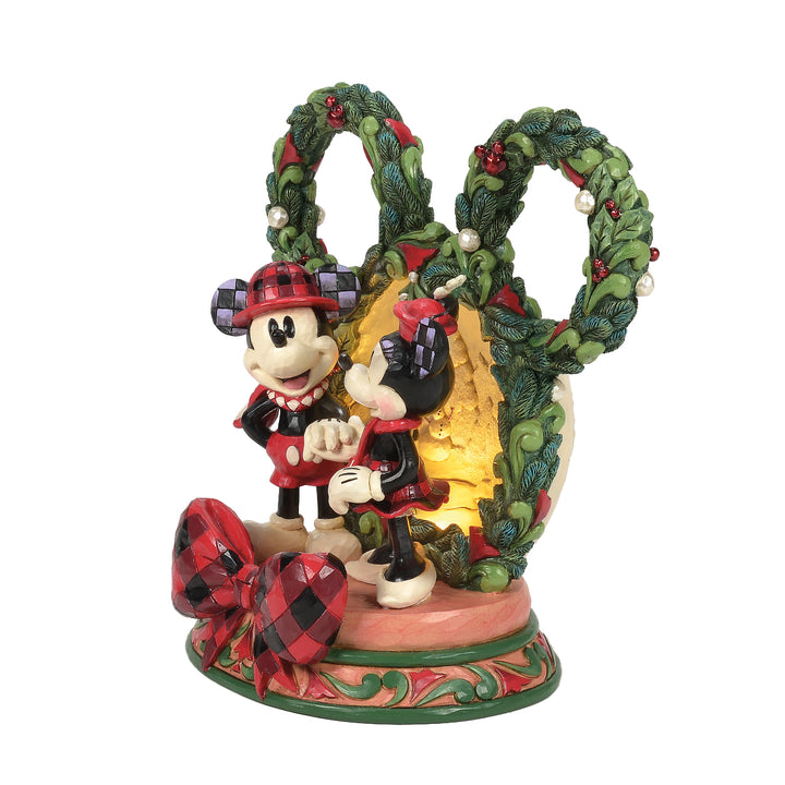 Jim Shore Disney Traditions: Mickey & Minnie LED Diorama Figurine sparkle-castle