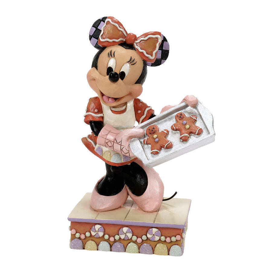 Jim Shore Disney Traditions: Minnie With Gingerbread Cookies Figurine sparkle-castle