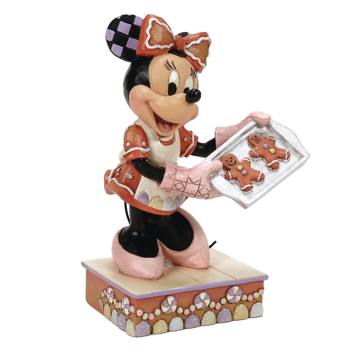 Jim Shore Disney Traditions: Minnie With Gingerbread Cookies Figurine sparkle-castle