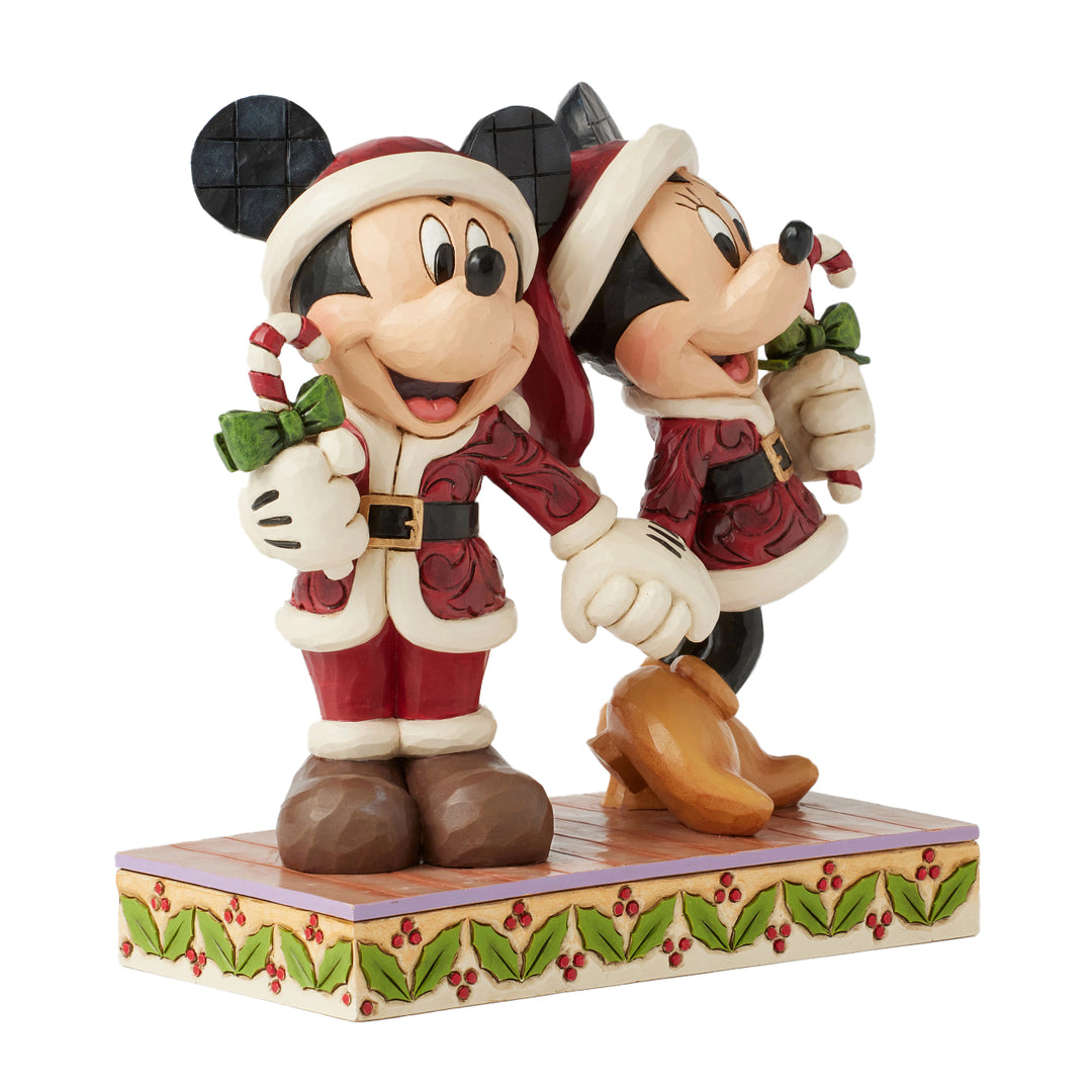 Jim Shore Disney Traditions: Mickey & Minnie Candy Canes Figurine sparkle-castle