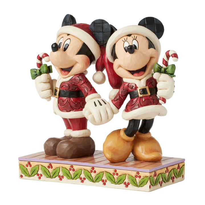 Jim Shore Disney Traditions: Mickey & Minnie Candy Canes Figurine sparkle-castle