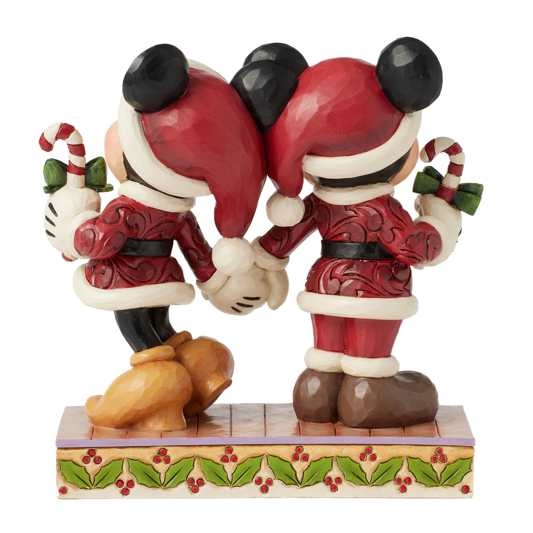 Jim Shore Disney Traditions: Mickey & Minnie Candy Canes Figurine sparkle-castle