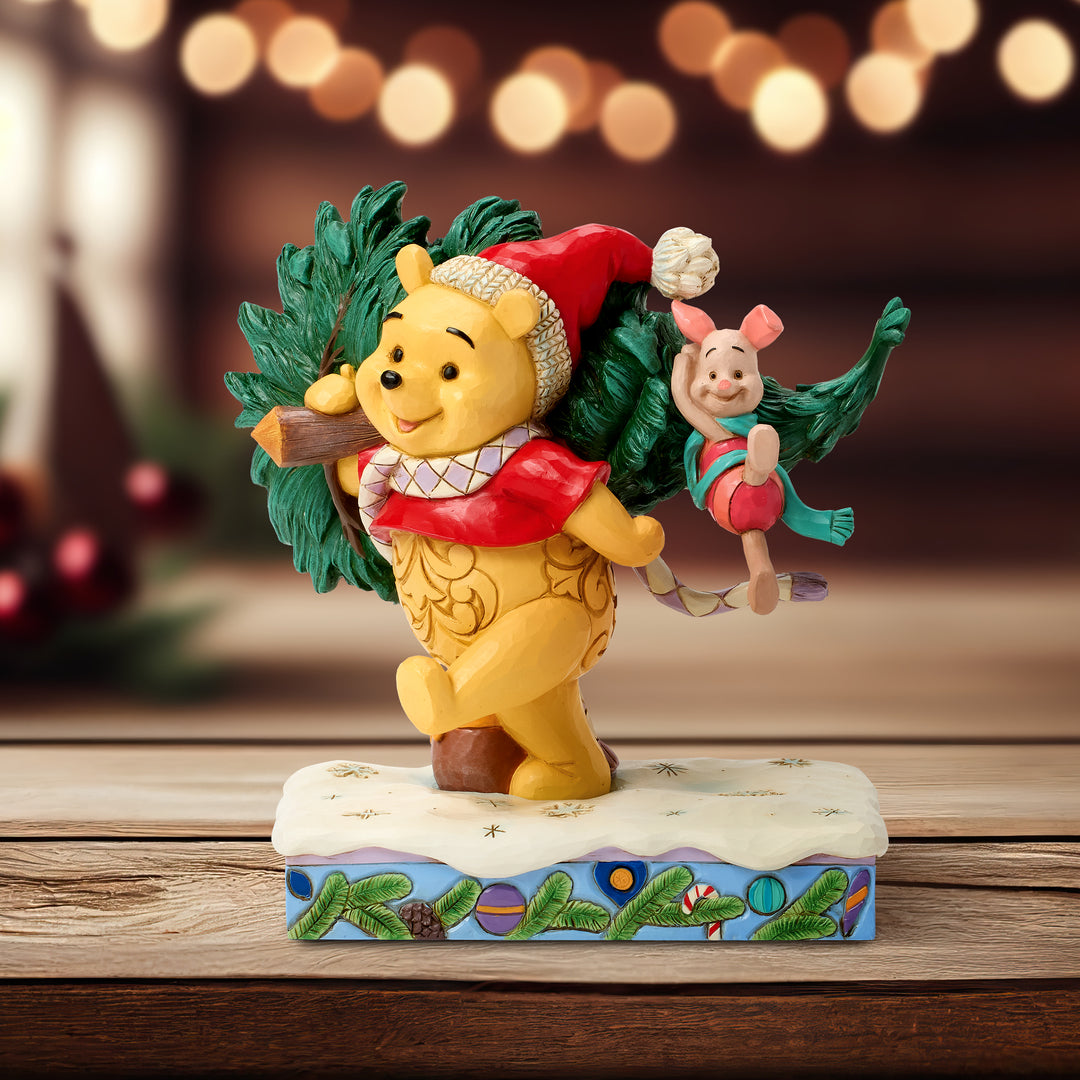 Jim Shore Disney Traditions: Pooh and Piglet Christmas Tree Figurine
