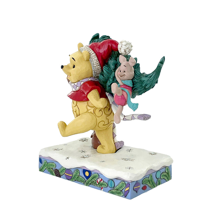 Jim Shore Disney Traditions: Pooh and Piglet Christmas Tree Figurine sparkle-castle