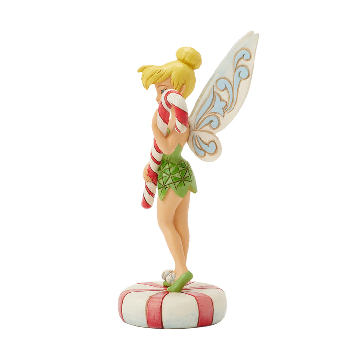 Jim Shore Disney Traditions: Tinker Bell With Candy Cane Figurine sparkle-castle