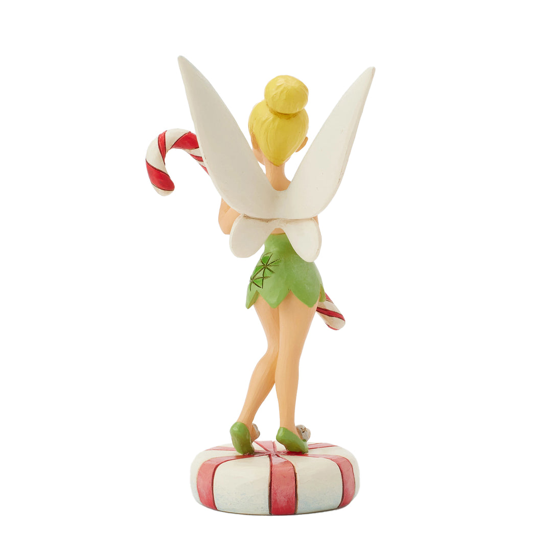 Jim Shore Disney Traditions: Tinker Bell With Candy Cane Figurine sparkle-castle