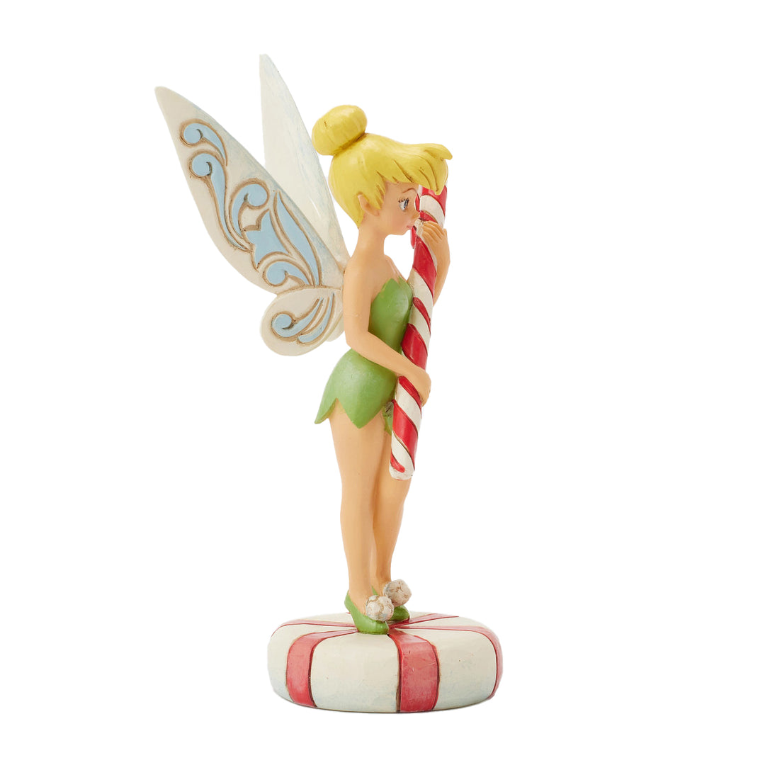 Jim Shore Disney Traditions: Tinker Bell With Candy Cane Figurine sparkle-castle