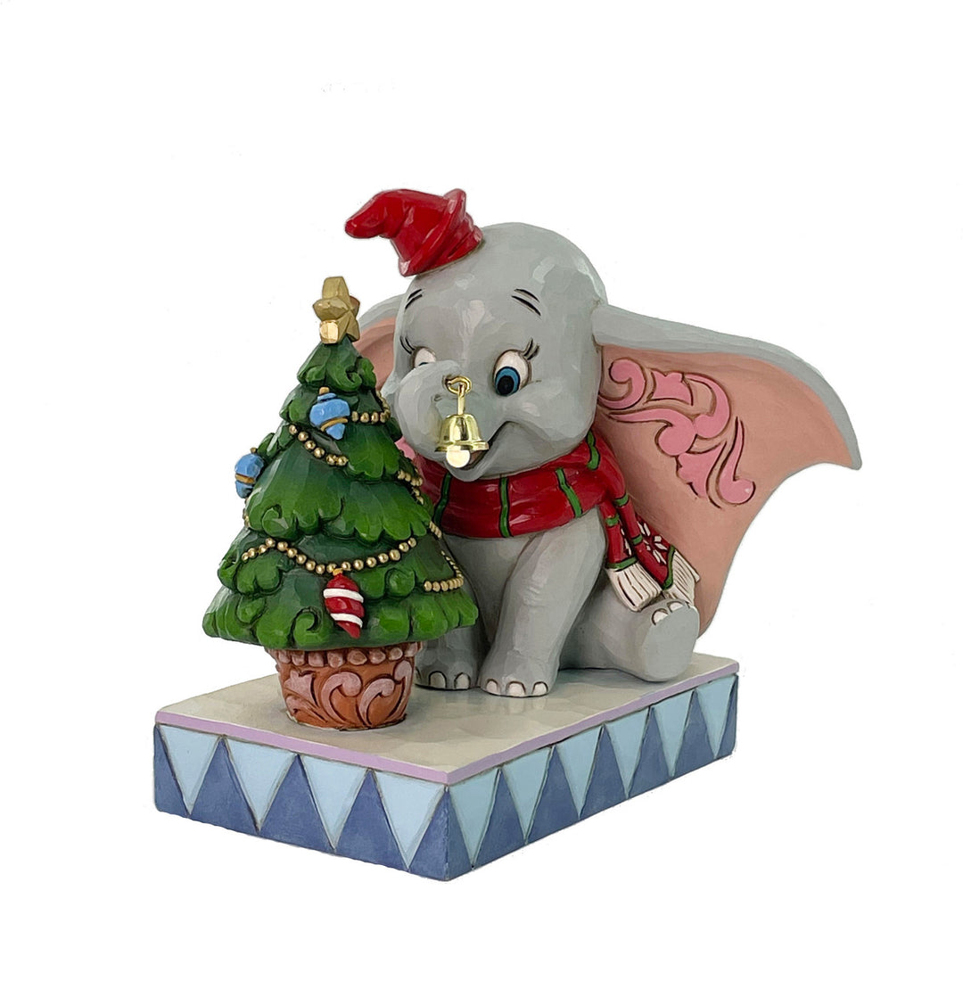 Jim Shore Disney Traditions: Dumbo With A Christmas Tree Figurine sparkle-castle