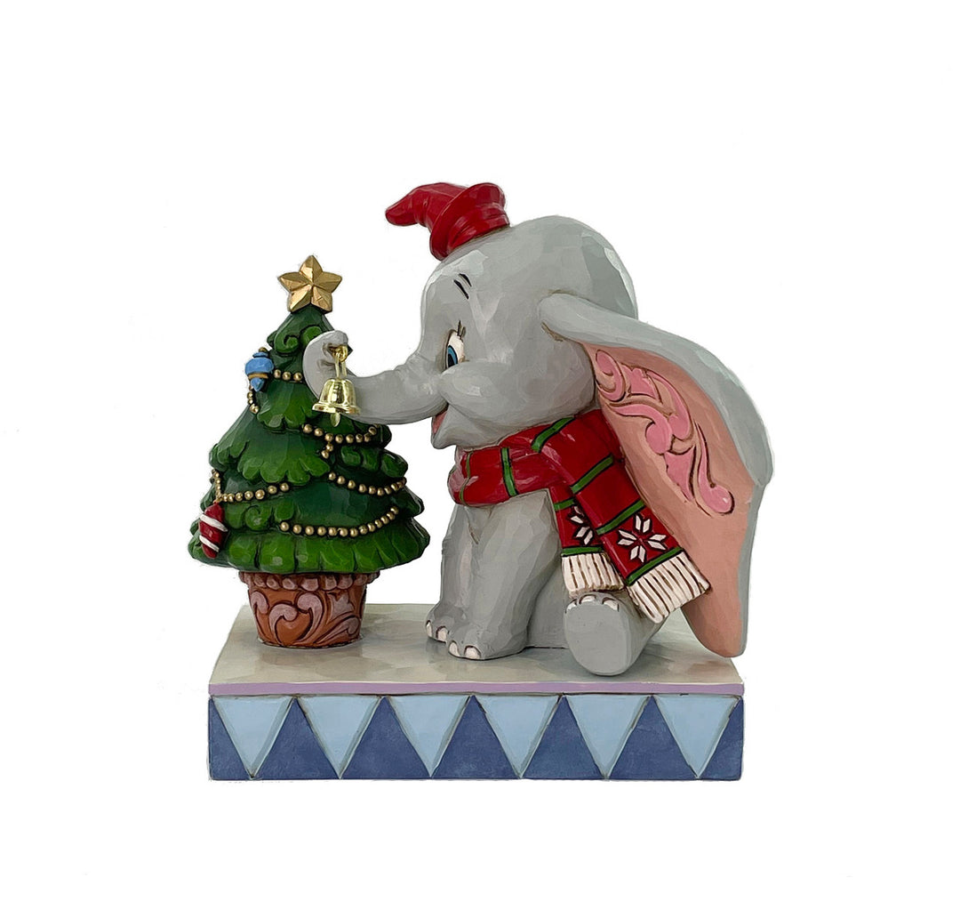 Jim Shore Disney Traditions: Dumbo With A Christmas Tree Figurine sparkle-castle