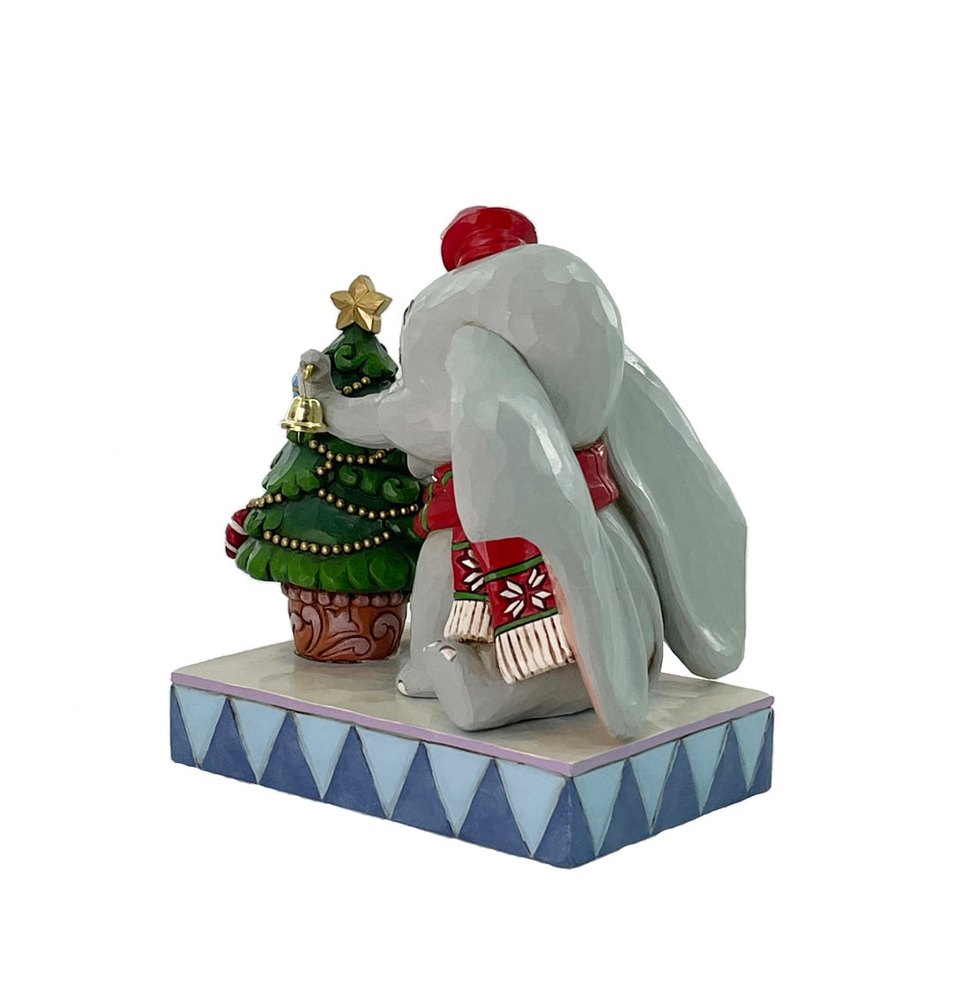 Jim Shore Disney Traditions: Dumbo With A Christmas Tree Figurine sparkle-castle