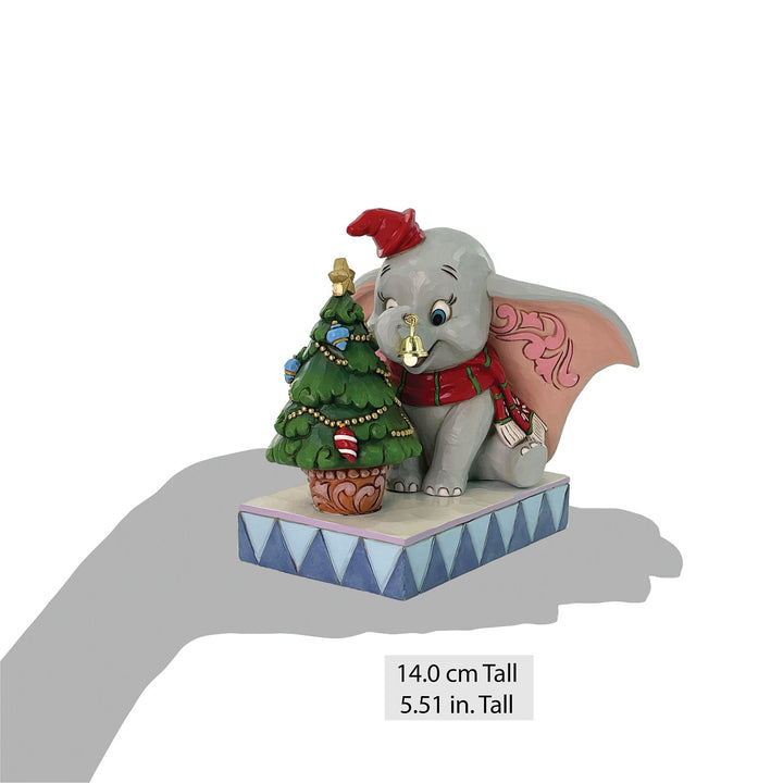 Jim Shore Disney Traditions: Dumbo With A Christmas Tree Figurine sparkle-castle