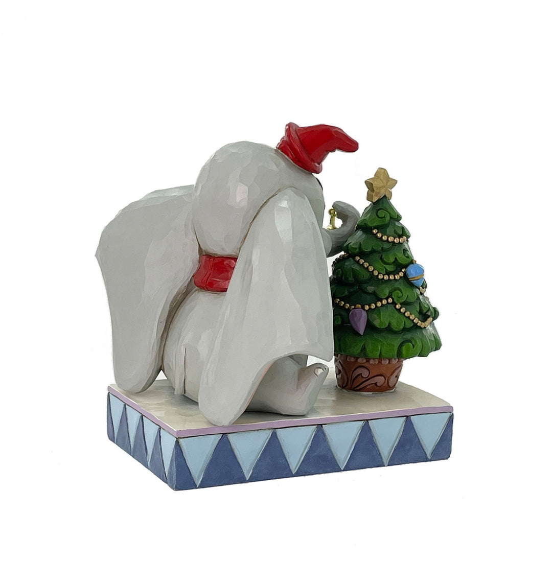 Jim Shore Disney Traditions: Dumbo With A Christmas Tree Figurine sparkle-castle