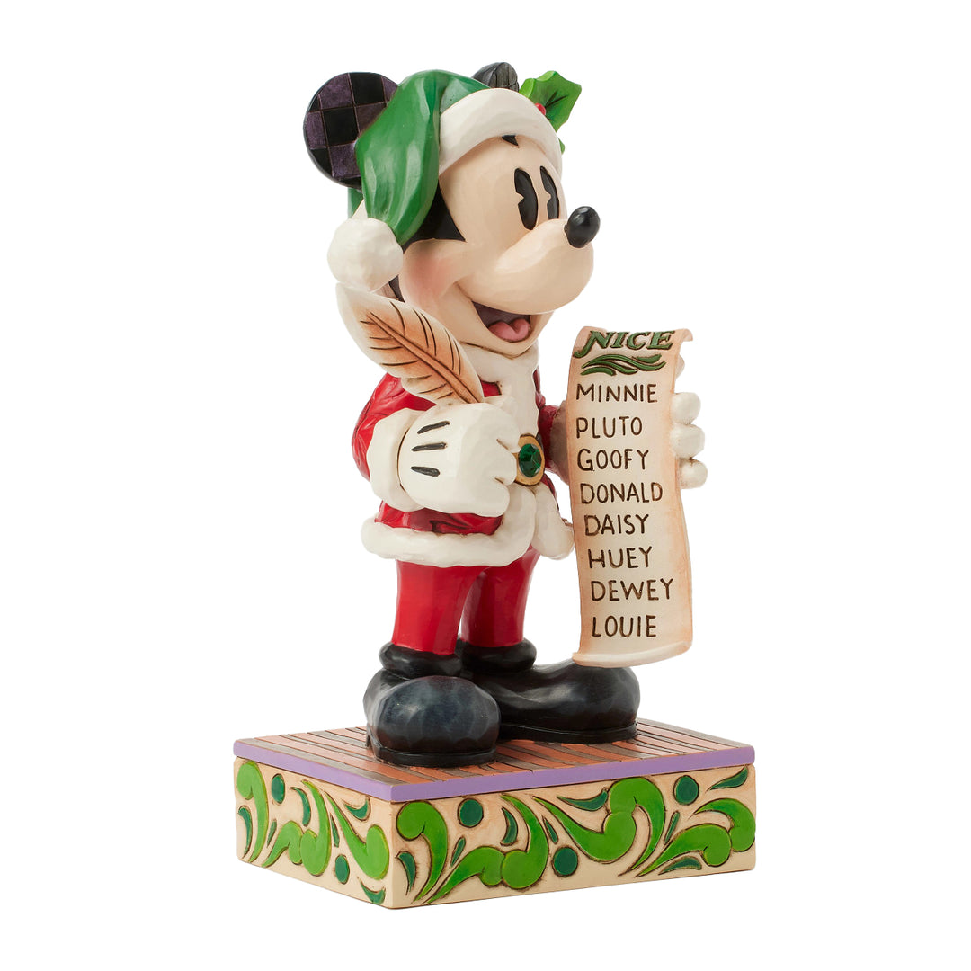 Jim Shore Disney Traditions: Santa Mickey with List Figurine sparkle-castle