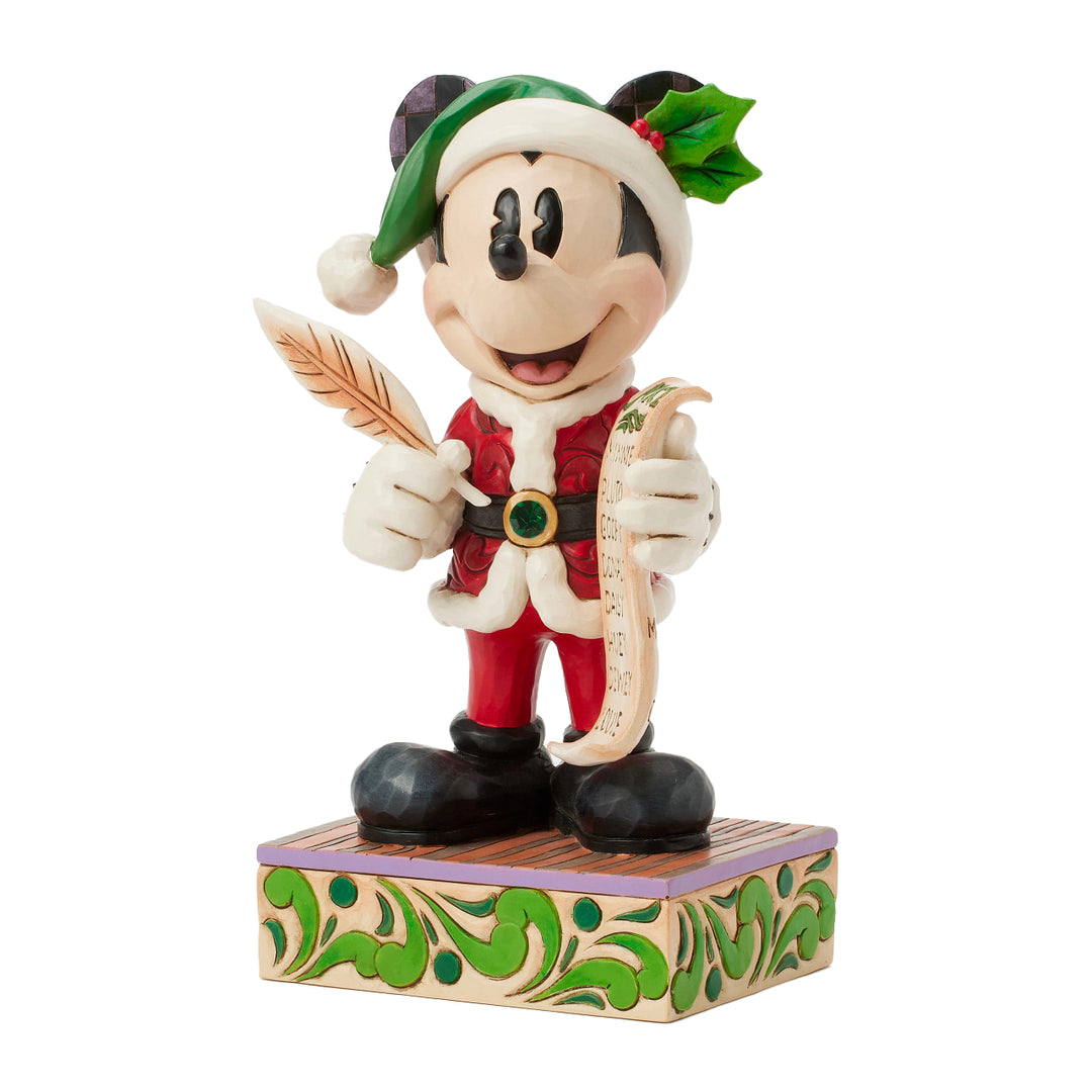 Jim Shore Disney Traditions: Santa Mickey with List Figurine sparkle-castle