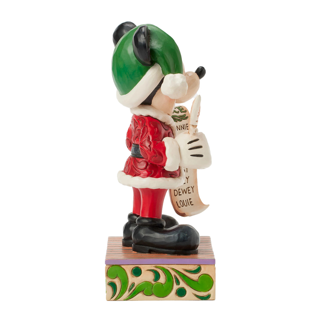 Jim Shore Disney Traditions: Santa Mickey with List Figurine sparkle-castle