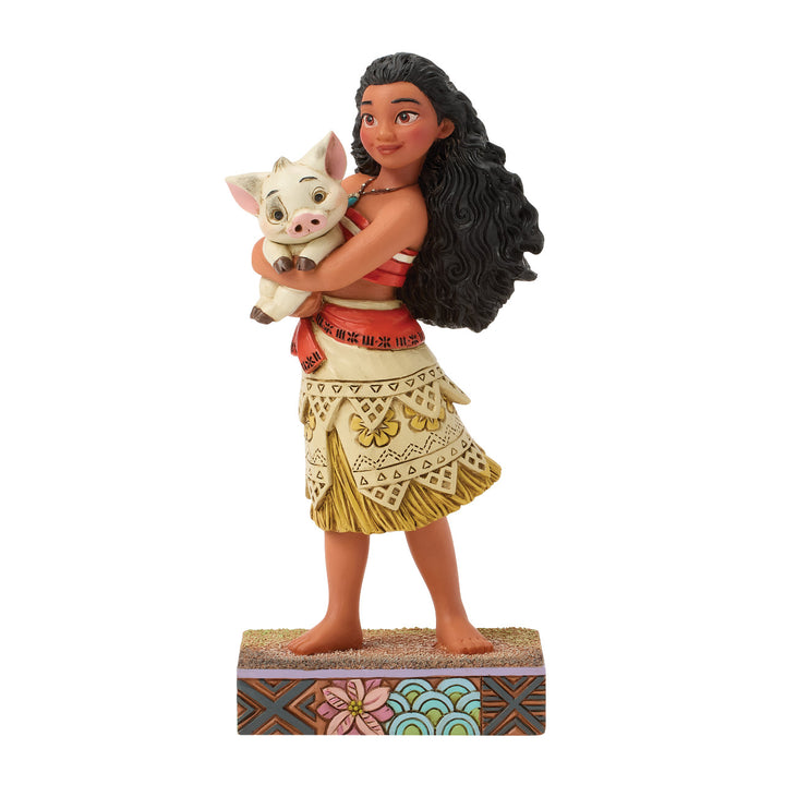 Jim Shore Disney Traditions: Moana Holding Pua Figurine sparkle-castle