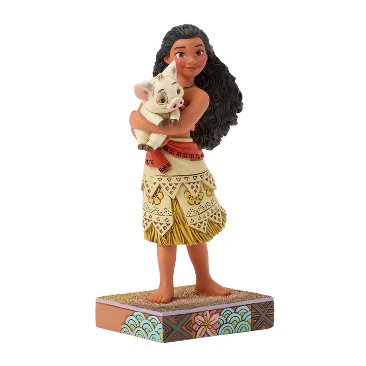 Jim Shore Disney Traditions: Moana Holding Pua Figurine sparkle-castle