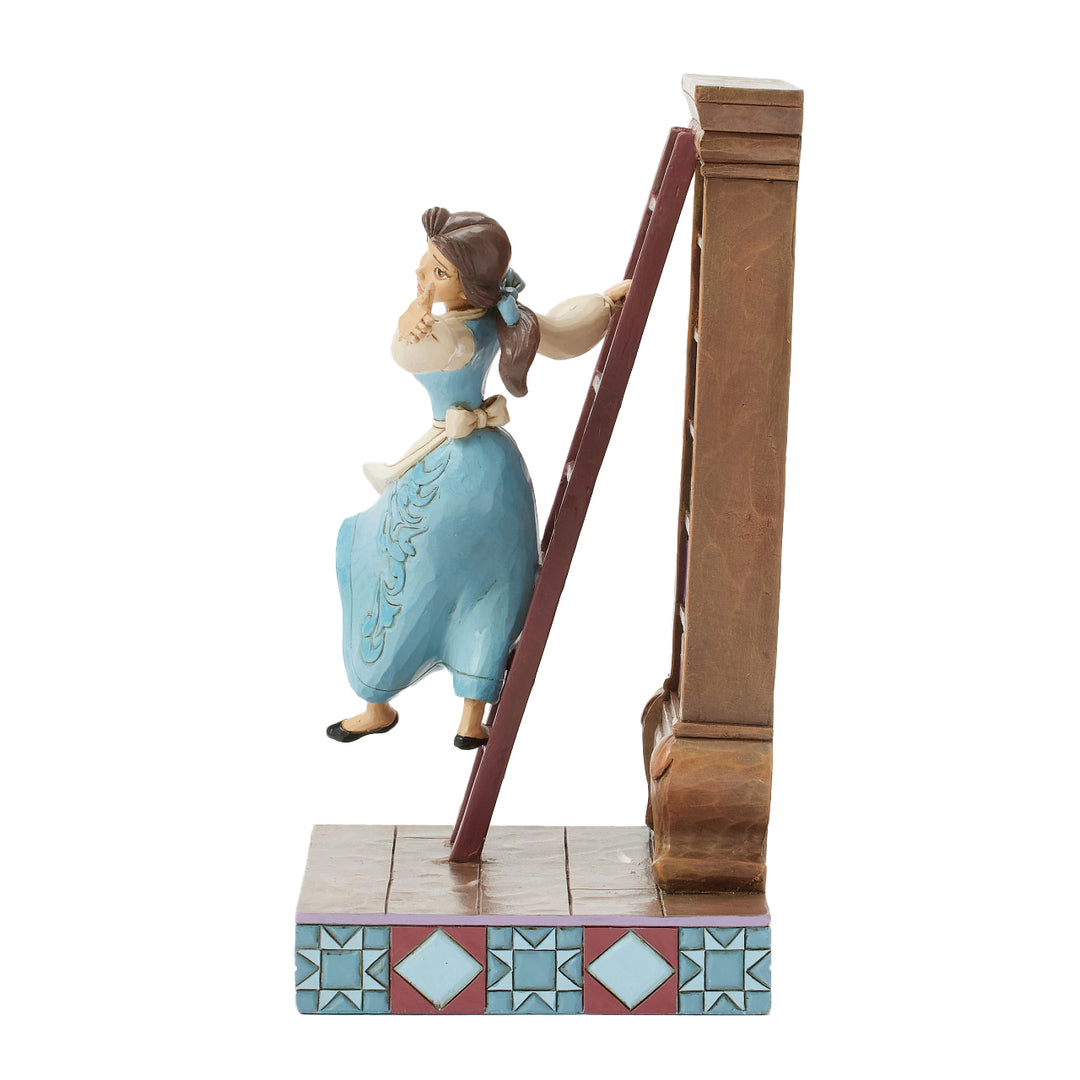 Jim Shore Disney Traditions: Belle with Bookshelf Figurine sparkle-castle