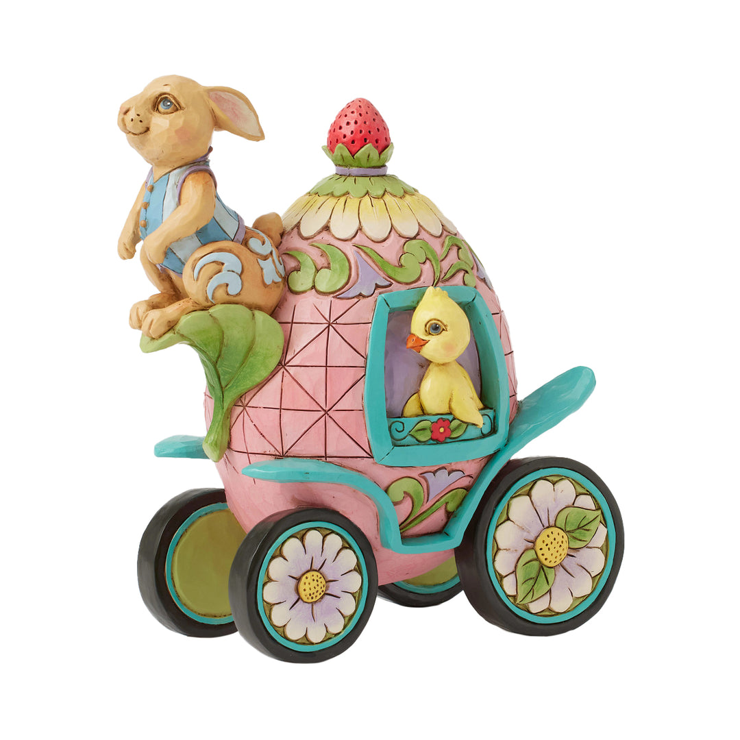 Jim Shore Heartwood Creek: 2nd Annual Bunnies On Parade Egg Carriage Figurine sparkle-castle