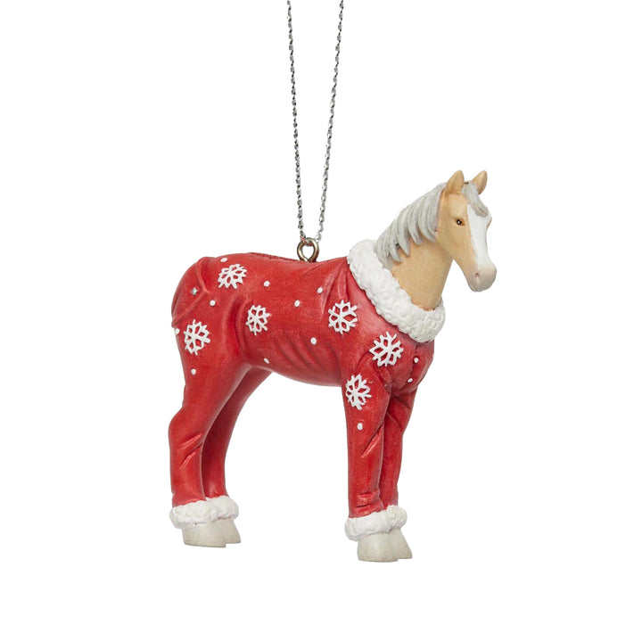 Trail of Painted Ponies: Christmas Pajamas Hanging Ornament sparkle-castle