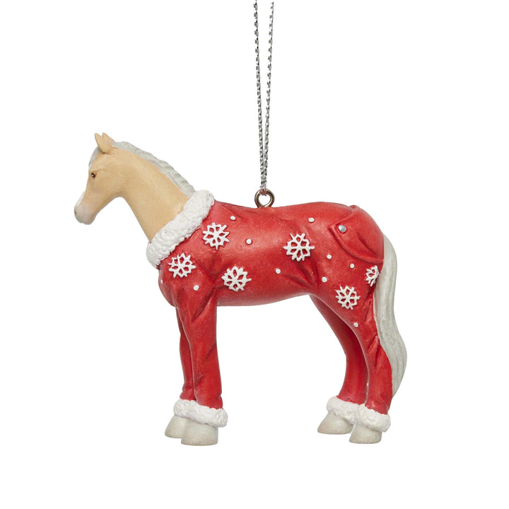 Trail of Painted Ponies: Christmas Pajamas Hanging Ornament sparkle-castle